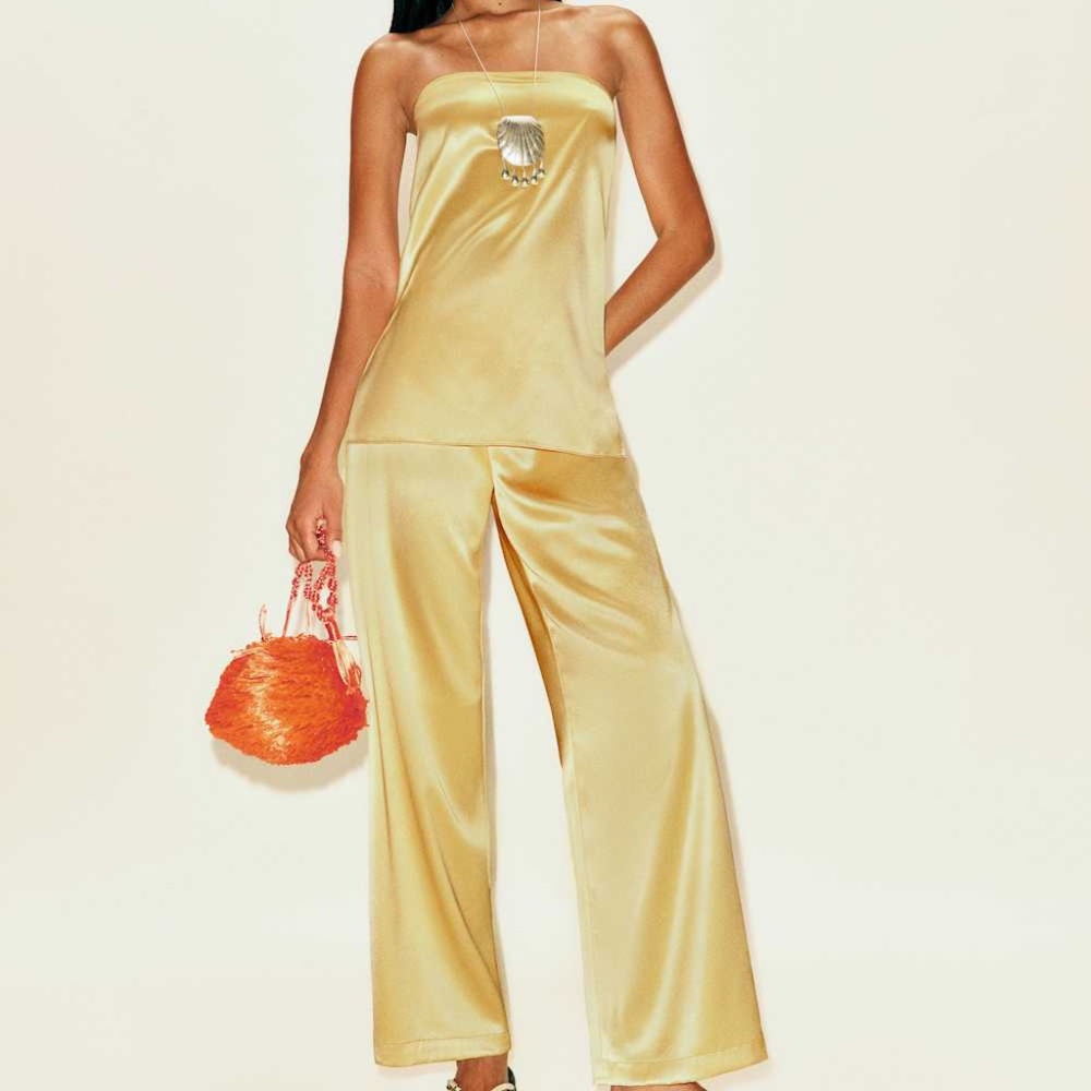 Reformation Alleia set butter yellow
